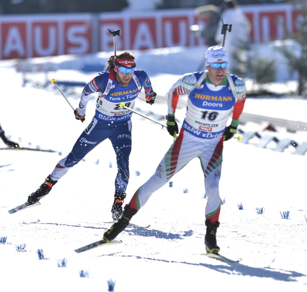 Michal Šlesingr dojíždí jako nejlepší z českých biatlonistů v závěrečném závodě MS na třináctém místě