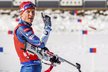 Ondřej Moravec při nástřelu na sprint mužů na světovém šampionátu v Hochfilzenu