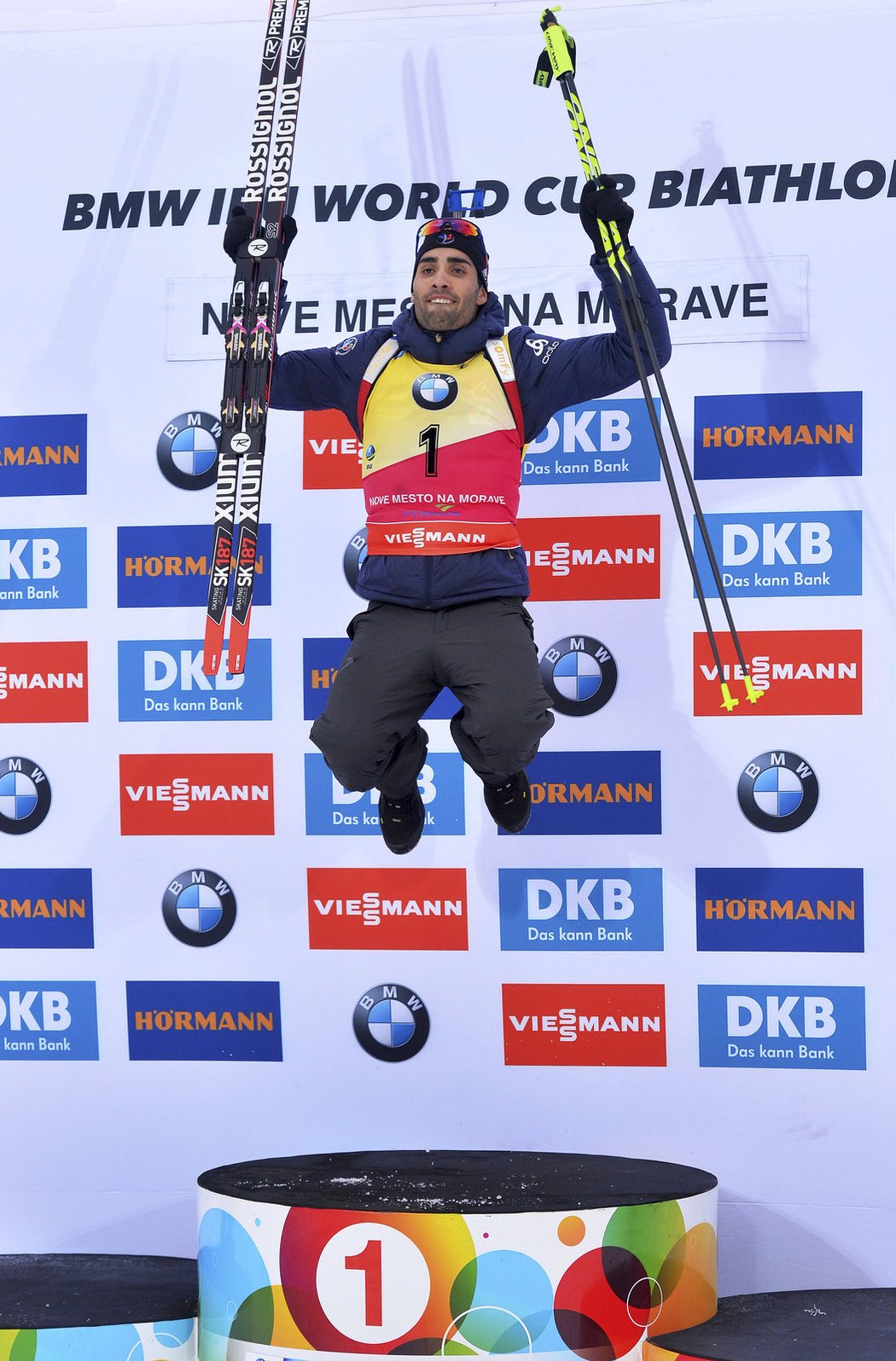 Biatlonový fenomén Martin Fourcade po vítězství na Světovém poháru v Novém Městě