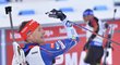 Šťastný Ondřej Moravec, který na domácím SP v biatlonu v Novém Městě na Moravě obsadil v hromadném závodě mužů čtvrté místo