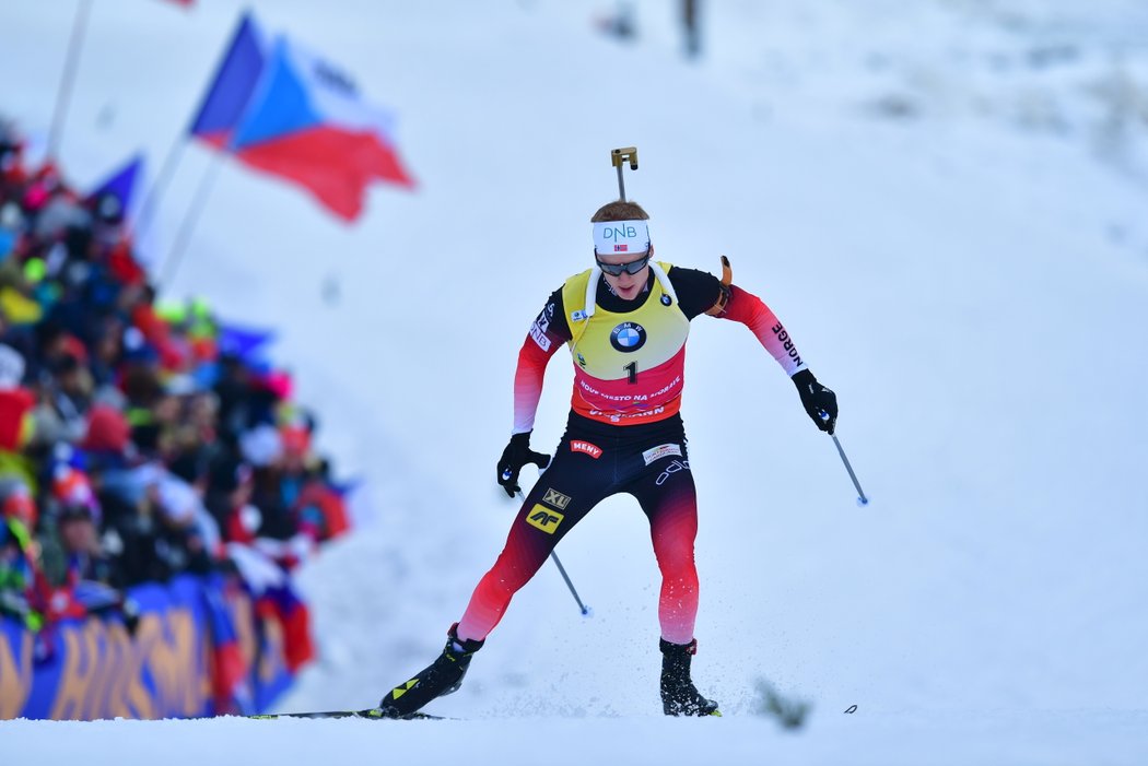 Johannes Bö na trati opět patřil mezi nejrychlejší závodníky