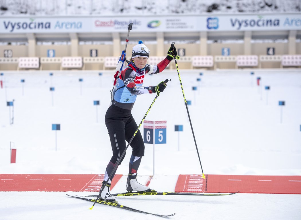 Veronika Vítková při tréninku v Novém městě na Moravě