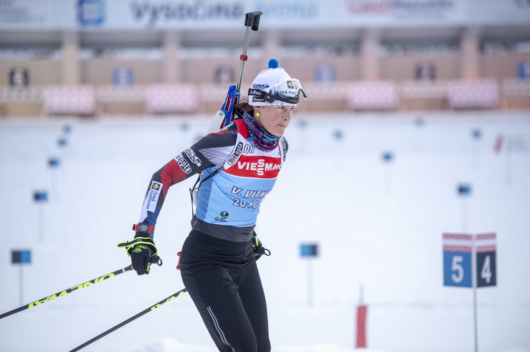 Veronika Vítková při tréninku v Novém městě na Moravě