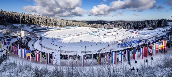 Biatlonový areál v Oberhofu letos hostí mistrovství světa