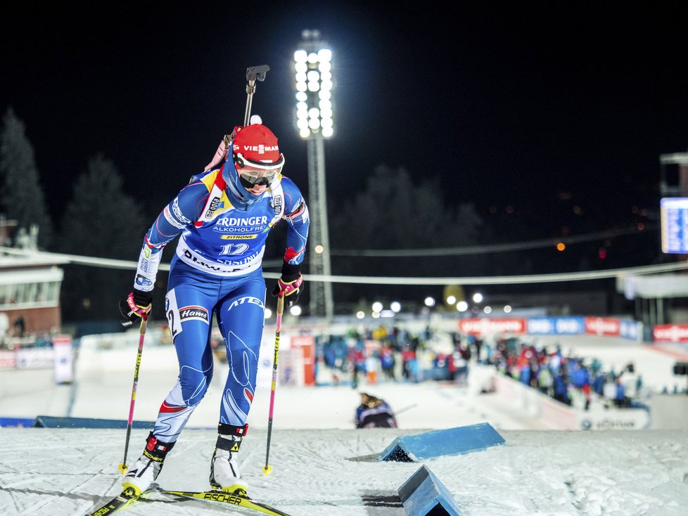 Biatlonistky si v Östersundu užily mrazivého počasí, na snímku Eva Puskarčíková