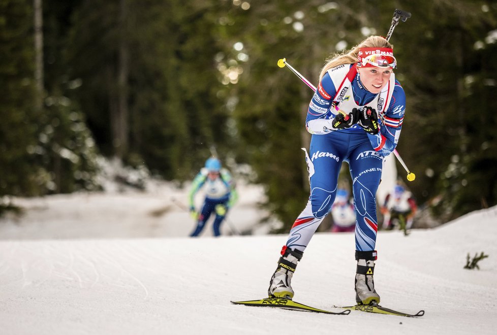 Eva Puskarčíková držela českou štafetu v Pokljuce na prvním místě