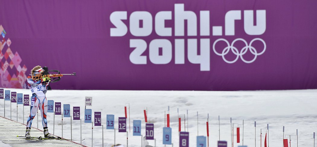 Gabriela Soukalová na olympijské střelnici, kde se jí znovu ideálně nedařilo