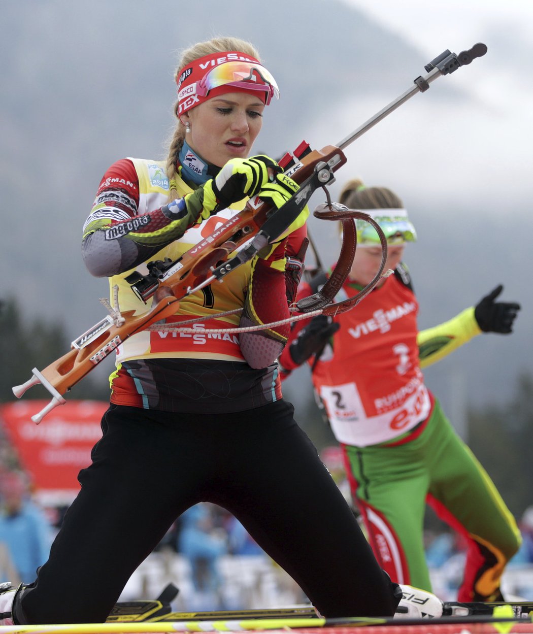 Česká biatlonistka Gabriela Soukalová při jednom ze závodů Světového poháru