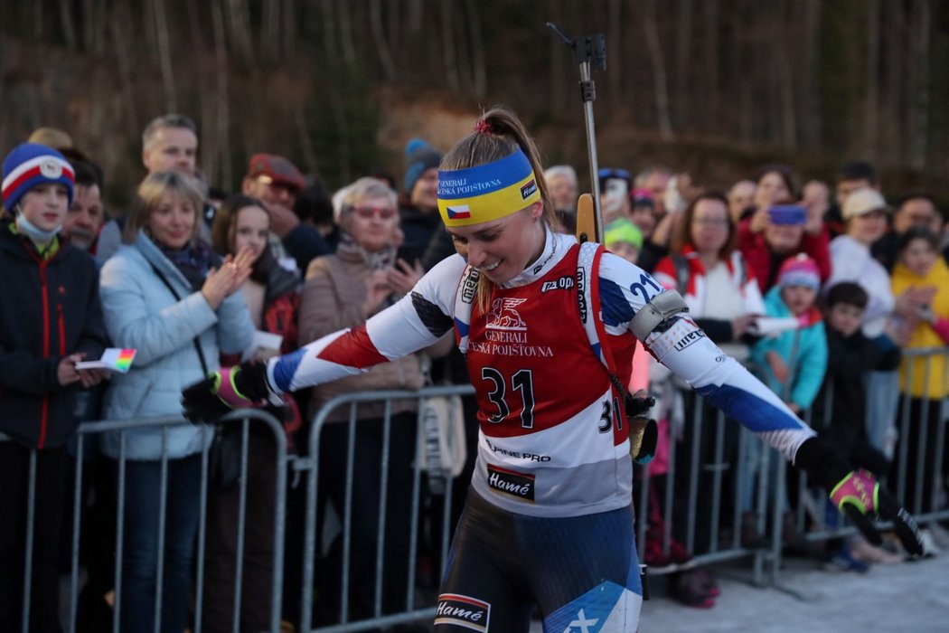 Biatlonistka Eva Puskarčíková ukončila kariéru druhým místem v supersprintech na MČR