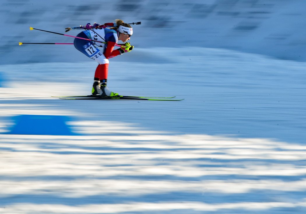 Markéta Davidová během dnešního sprintu v Novém Městě na Moravě