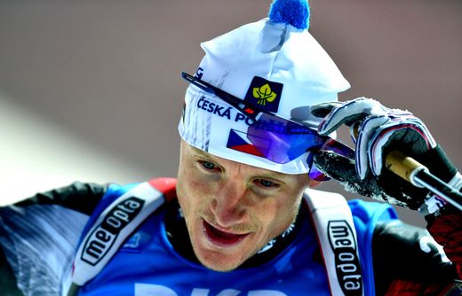 Ondřej Moravec v cíli sprintu SP v Novém Městě Ondřej Moravec v cíli sprintu SP v Novém Městě