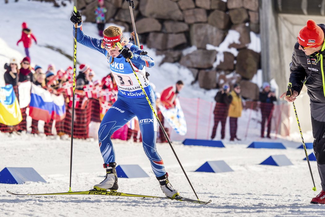 Jessica Jislová, první členka české štafety na biatlonovém MS v Oslu