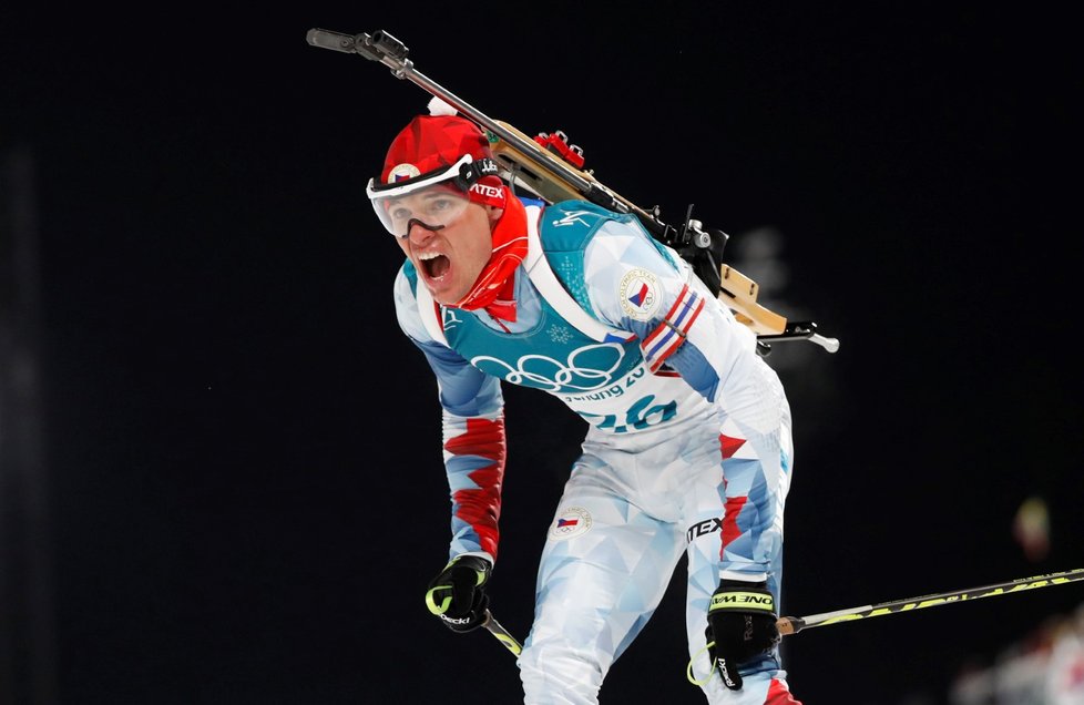 Michal Krčmář v cíli svého stříbrného olympijského sprintu