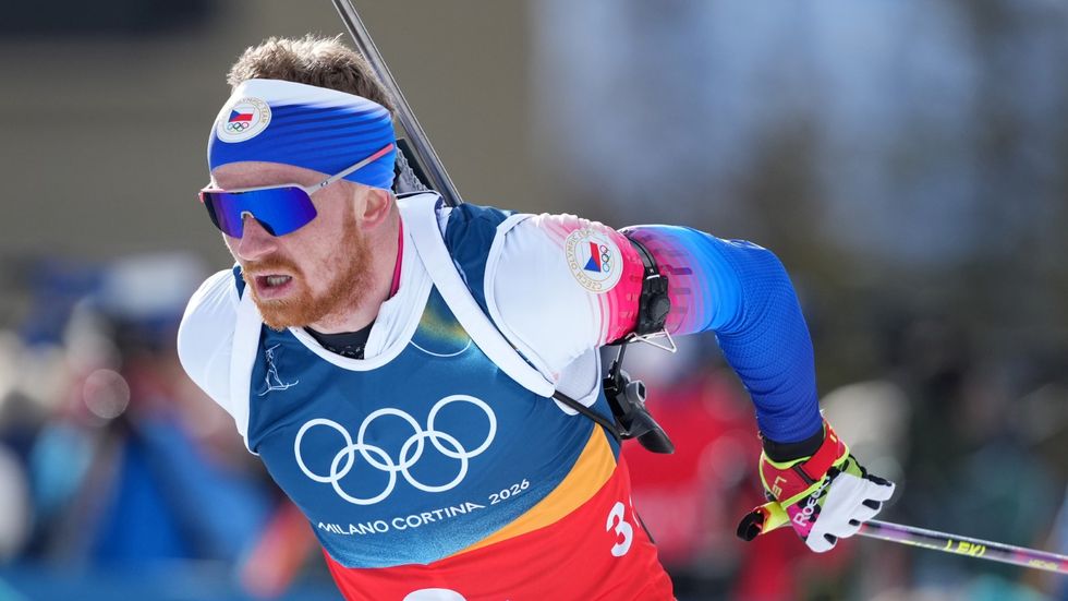 Vítězslav Hornig na trati olympijské smíšené štafety