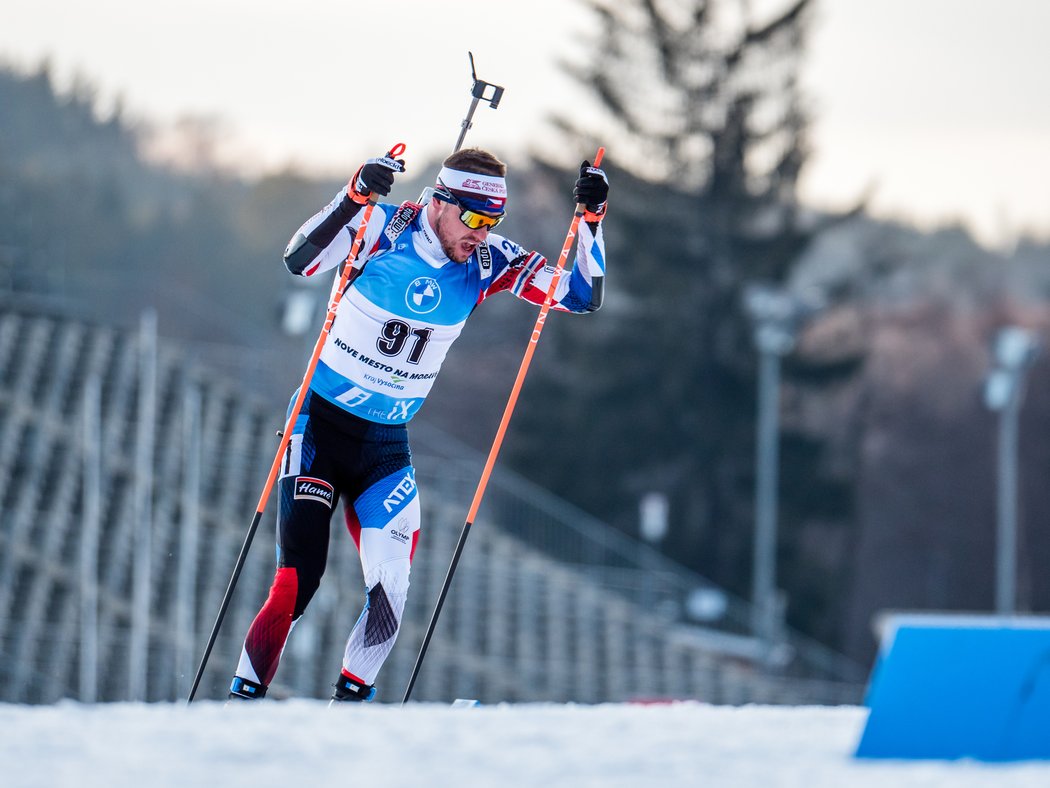 Michal Krčmář jako jediný ve sprintu bodova