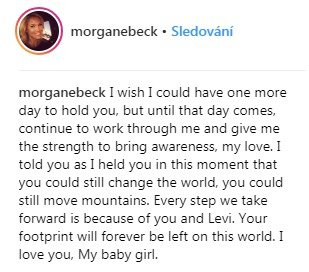 Morgan Beck: vzkaz zdrcené maminky utonulé dceři...