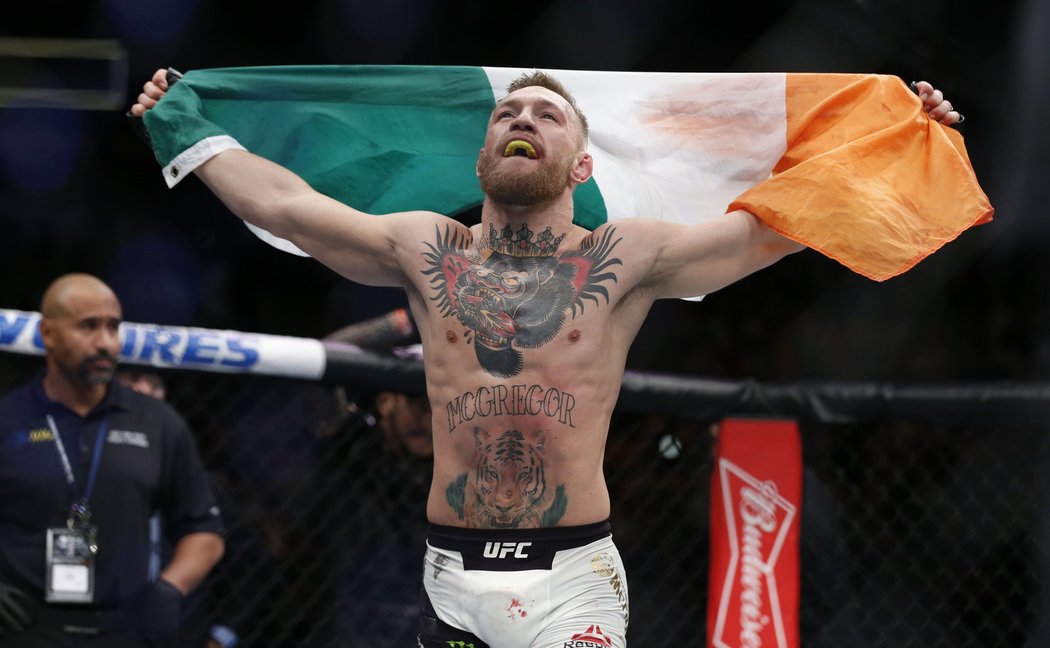 Conor McGregor jako nadšený vítěz