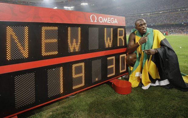 Usain Bolt se mohl vyfotografovat s novým světovým rekordem. Usain Bolt se mohl vyfotografovat s novým světovým rekordem.