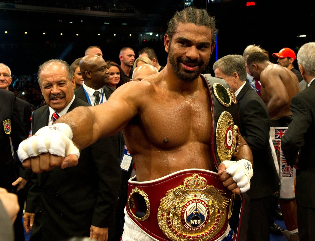 David Haye oslavuje před objektivy fotoaparátů