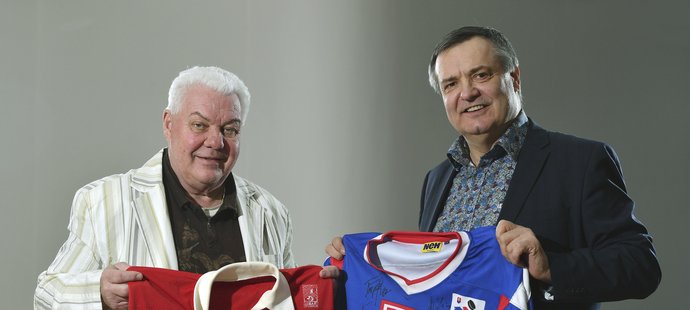 Dárius Rusnák (vpravo) a František Černík při společném focení pro Sport Magazín.