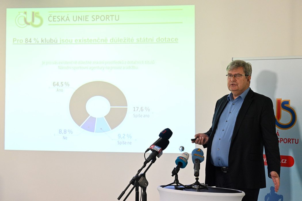 Předseda ČUS Miroslav Jansta na tiskové konferenci