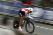 Fabian Cancellara na trati své čtvrté vítězné časovky na mistrovství světa za sebou