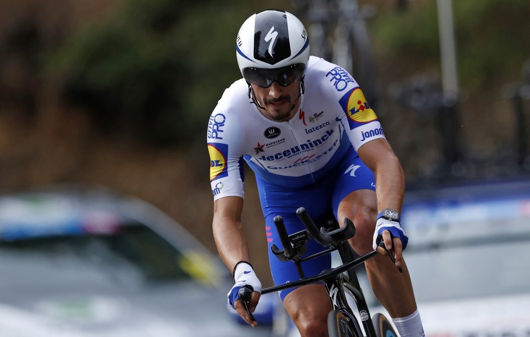 Julian Alaphilippe při časovce na Tour de France