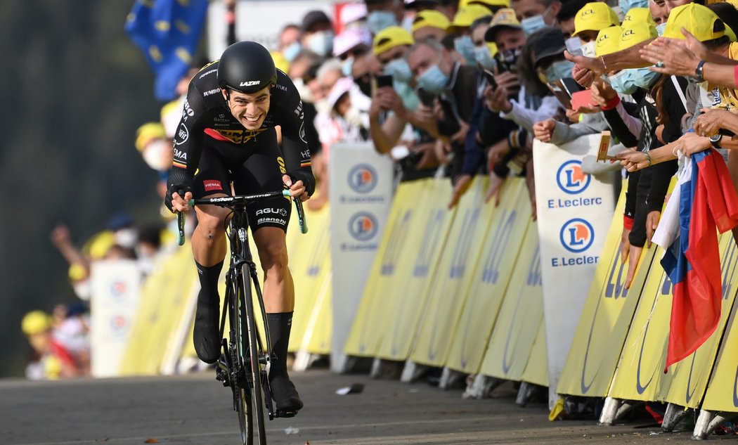 Wout Van Aert při časovce na Tour de France 2020