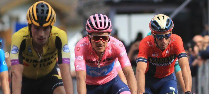 Primož Roglič, Richard Carapaz a Vincenzo Nibali - tři klíčové postavy letošního Gira