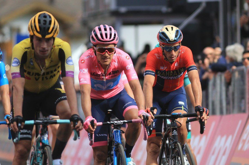 Primož Roglič, Richard Carapaz a Vincenzo Nibali - tři klíčové postavy letošního Gira