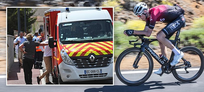 Chris Froome po vážné nehodě na Critériu du Dauphiné skončil v nemocnici