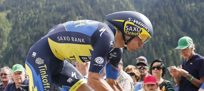 Český cyklista Roman Kreuziger v závodě Kolem Švýcarska drží druhé místo