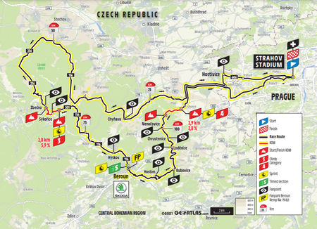 Mapa závodu L&#39;Etape Czech Republic by Tour de France