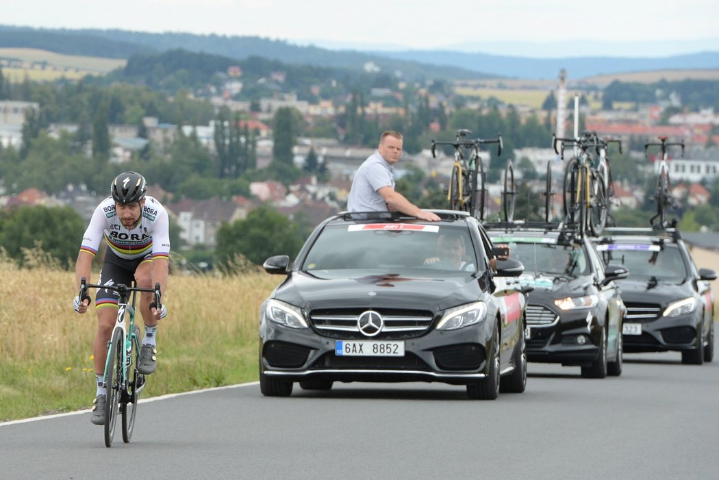 Peter Sagan jel v silničním závodě mužů na MČR dlouho sám v čele