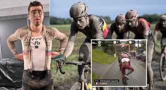 Bahenní lázně Paříž - Roubaix: Sagan v louži i brzdění nohou. A bláto všude