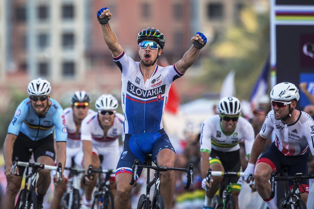 Peter Sagan slaví titul mistra světa