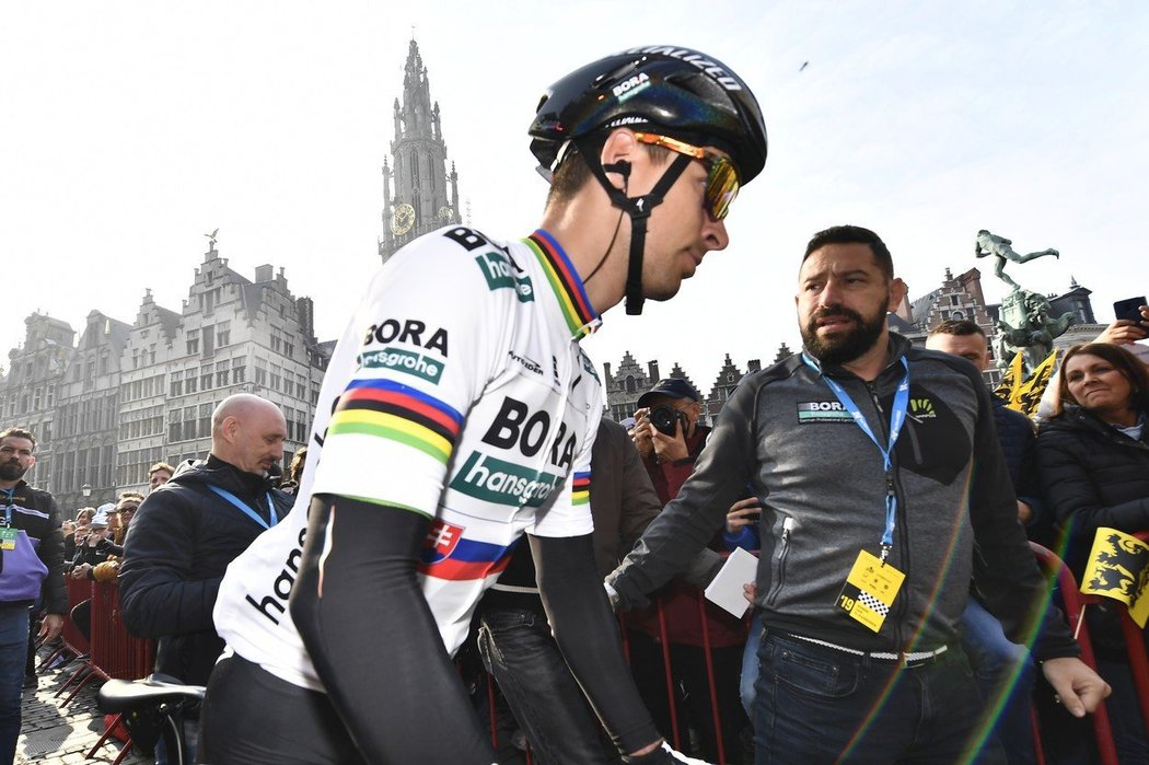 Slovenský cyklista Peter Sagan před startem závodu Kolem Vlámska