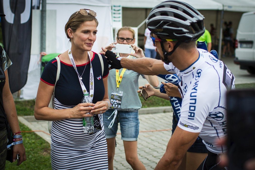 Katarína manžela Petera Sagana podporovala téměř na každém závodě. 