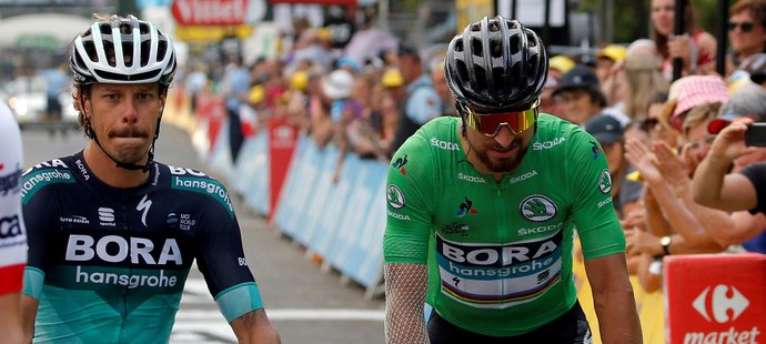 Slovenský jezdec Peter Sagan po dojezdu náročné královské etapy na Tour de France