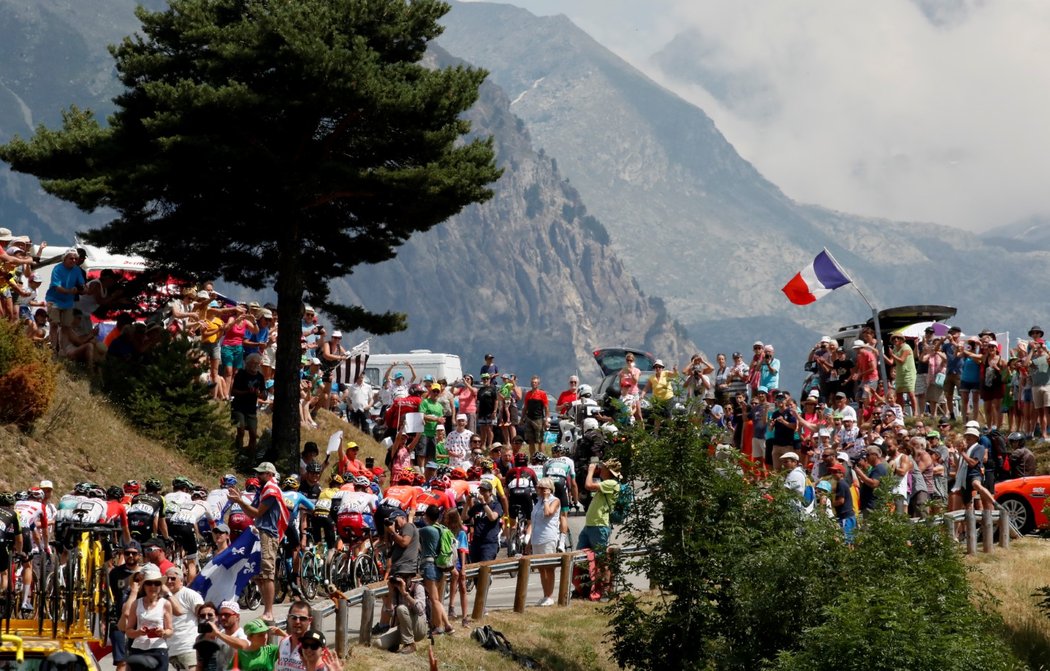 Peloton projíždí 19. etapou Tour de France