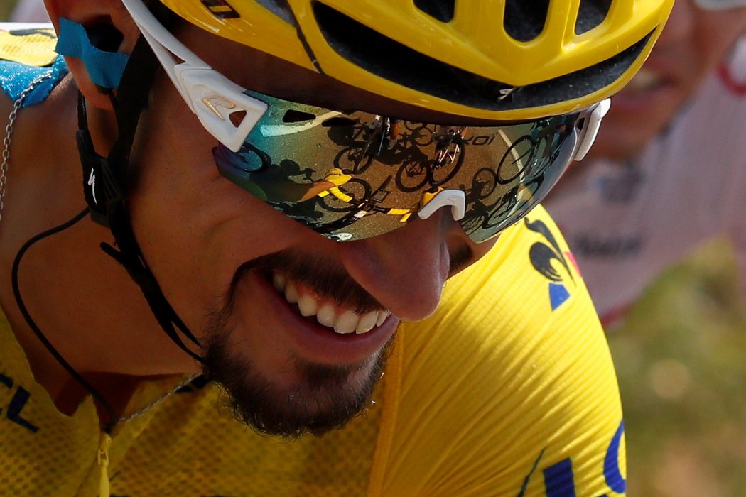 Dosavadní majitel žlutého dresu Julian Alaphilippe na Tour de France 2019