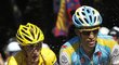 Andy Schleck a Alberto Contador na 14. etapě Tour