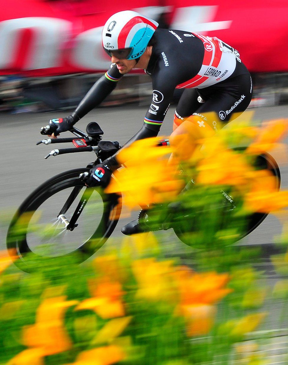 Fabian Cancellara na trati prologu Tour de France - úvodní časovku vyhrál