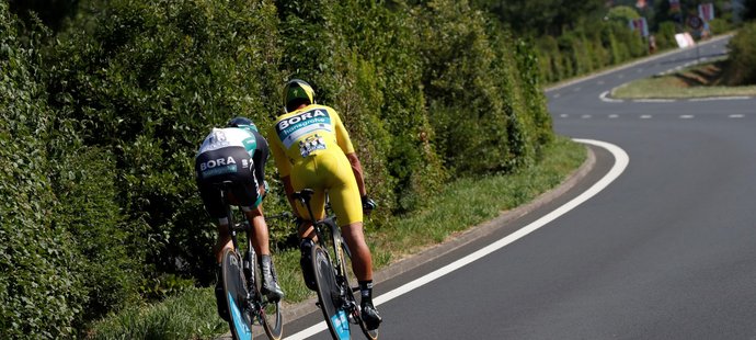 Peter Sagan v týmové časovce na Tour de France s týmovým parťákem sport, cyklistika, tour de france, časovka, peter sagan, Marcusem Burghardtem