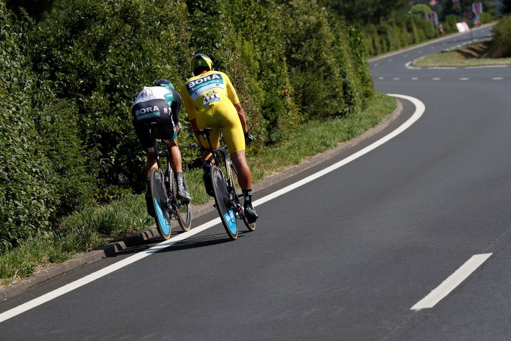 Peter Sagan v týmové časovce na Tour de France s týmovým parťákem sport, cyklistika, tour de france, časovka, peter sagan, Marcusem Burghardtem