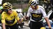 Vítěz letošního ročníku Tour de France Geraint Thomas si přiťukává s Chrisem Froomem