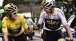 Vítěz loňského ročníku Tour de France Geraint Thomas si přiťukává s Chrisem Froomem