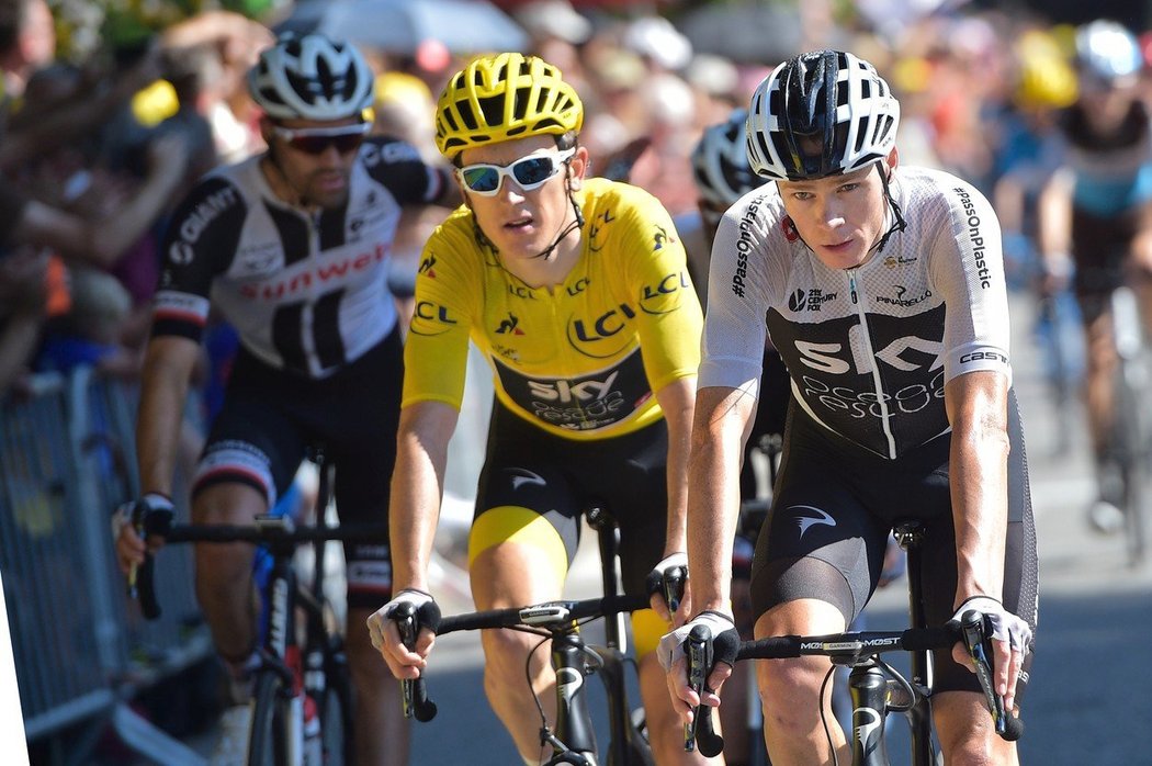 Geraint Thomas a Chris Froome na Tour de France