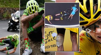 Déšť srážel cyklisty. Froome skončil od krve, Rolland ve sjezdu tvrdě spadl