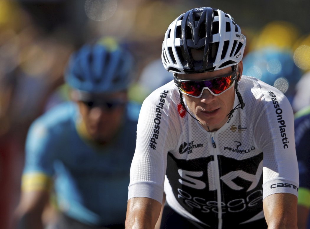 Chris Froome v cíli 15. etapy Tour de France